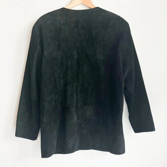 Vintage Dino'z Suede Leaf Print Patchwork Jacket 8 - Picture 5 of 7